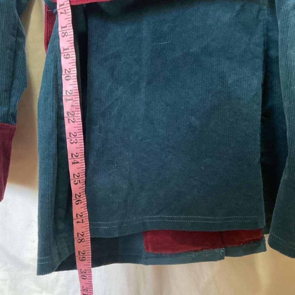 SMAK PARLOUR Corduroy Women's Teal and Red Jacket size L - Picture 8 of 10